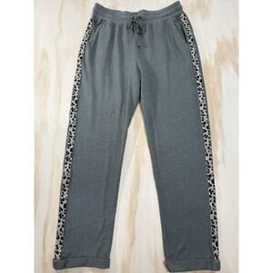 Women’s Anthropologie Sundry Green Joggers With Animal Print Detail Sz 1 Small